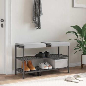 ARDEBO.de - Bankkissen 2 stk. Strukturiertes Samt Hellgrau Tiefe 35 cm