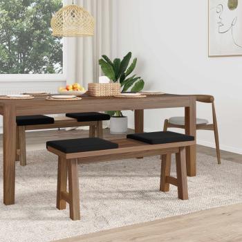 Bankkissen 4 stk. Strukturiertes Samt Schwarz Tiefe 35 cm