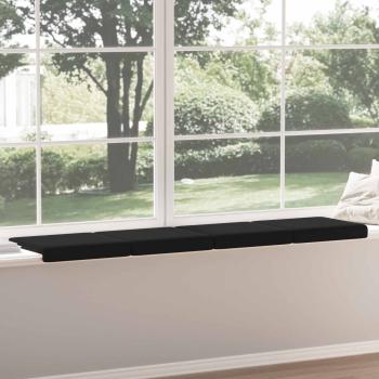 Bankkissen 4 stk. Strukturiertes Samt Schwarz Tiefe 35 cm