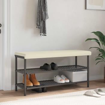 ARDEBO.de - Bankkissen Strukturiertes Samt Creme Tiefe 35 cm