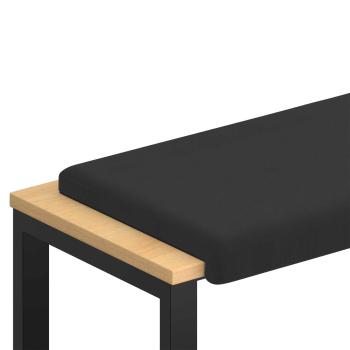 Bankkissen Strukturiertes Samt Schwarz Tiefe 35 cm