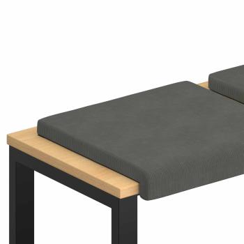 Bankkissen 4 stk. Cord Dunkelgrau Tiefe 35 cm