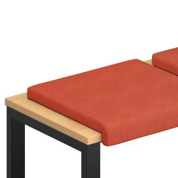 Bankkissen 2 stk. Cord Rot-Orange Tiefe 35 cm