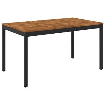 ARDEBO.de - Gartentisch Natürlich und Schwarz 141 x 80,5 x 75 cm