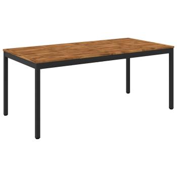 ARDEBO.de - Gartentisch Natürlich und Schwarz 147 x 88,5 x 75 cm