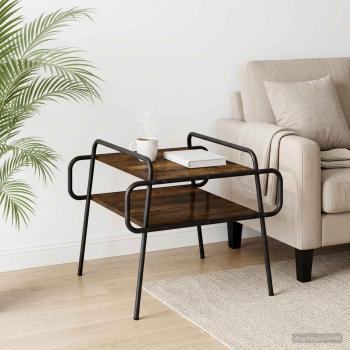 ARDEBO.de - Couchtisch Geräucherte Eiche 60 x 60 x 51 cm Holzwerkstoff
