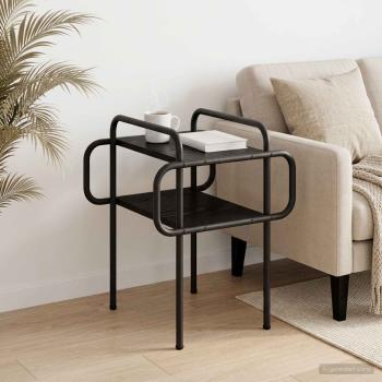 ARDEBO.de - Couchtisch Schwarze Eiche 40 x 40 x 51 cm Holzwerkstoff