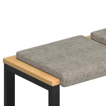 Bankkissen 2 stk. Kunstwildleder Hellgrau Tiefe 35 cm