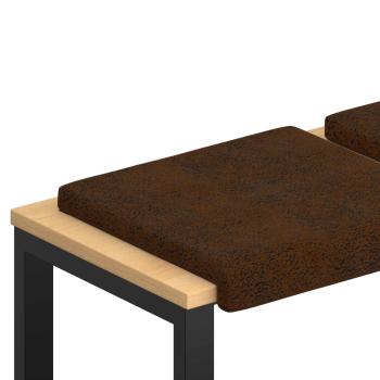 Bankkissen 2 stk. Kunstwildleder Braun Tiefe 35 cm
