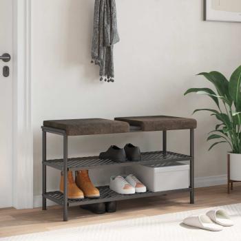 ARDEBO.de - Bankkissen 2 stk. Kunstwildleder Dunkelgrau Tiefe 35 cm