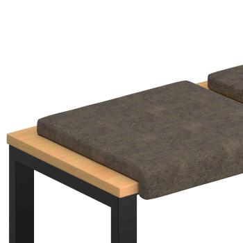 Bankkissen 2 stk. Kunstwildleder Dunkelgrau Tiefe 35 cm