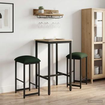 ARDEBO.de - Barhocker 2 Stk. Dunkelgrün 40 x 32 x 64 cm Holzwerkstoff