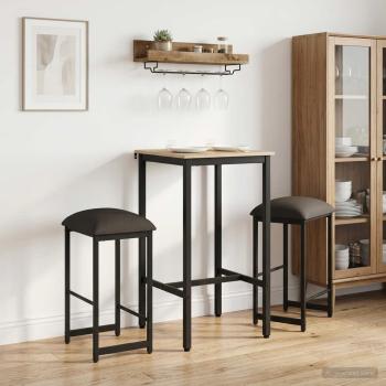 ARDEBO.de - Barhocker 2 Stk. Dunkelgrau 40 x 32 x 74 cm Holzwerkstoff