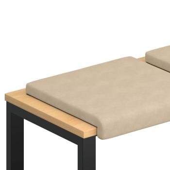 Bankkissen 2 stk. Mikrofaser Creme Tiefe 35 cm