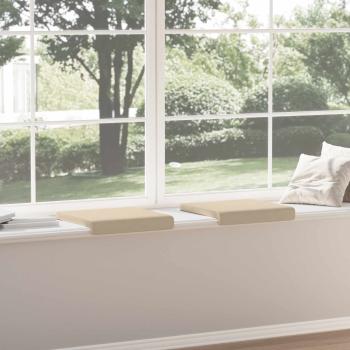 Bankkissen 2 stk. Mikrofaser Creme Tiefe 35 cm