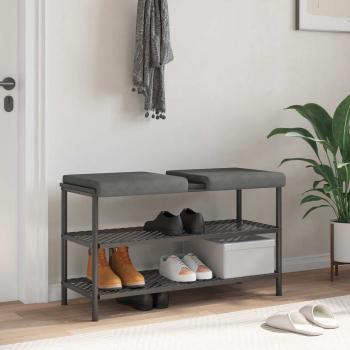 ARDEBO.de - Bankkissen 2 stk. Mikrofaser Dunkelgrau Tiefe 35 cm