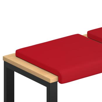 Bankkissen 2 Stk. Kunstleder Rot Tiefe 35 cm