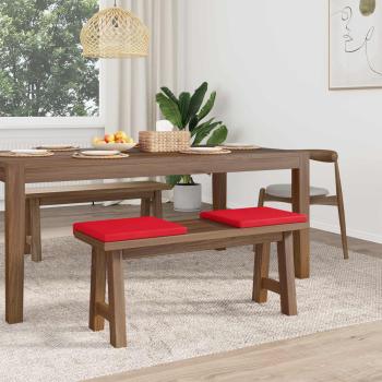 Bankkissen 2 Stk. Kunstleder Rot Tiefe 35 cm