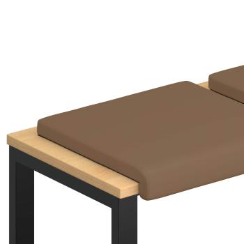 Bankkissen 4 stk. Kunstleder Cappuccino Tiefe 35 cm