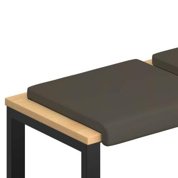 Bankkissen 4 stk. Kunstleder Grau Tiefe 35 cm