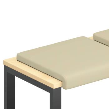 Bankkissen 2 stk. Kunstleder Creme Tiefe 35 cm