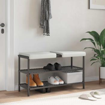 ARDEBO.de - Bankkissen 2 stk. Kunstleder Weiß Tiefe 35 cm