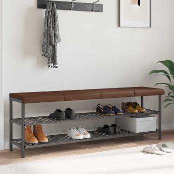 ARDEBO.de - Bankkissen 4 stk. Kunstleder Braun Tiefe 35 cm