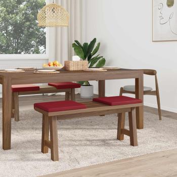 Bankkissen 4 stk. Kunstleder Weinrot Tiefe 35 cm