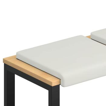 Bankkissen 4 stk. Kunstleder Weiß Tiefe 35 cm