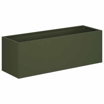Garten-Pflanzgefäß Olivgrün 60 x 20 x 20 cm Kaltgewalzter Stahl