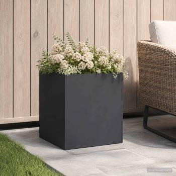 ARDEBO.de - Garten-Pflanzgefäß Schwarz 45 x 45 x 45 cm Kaltgewalzter Stahl