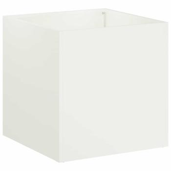 Garten-Pflanzgefäß Weiß 45 x 45 x 45 cm Kaltgewalzter Stahl