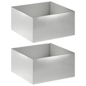 Garten-Pflanzgefäß 2 stk. Silber 60 x 60 x 40 cm Edelstahl