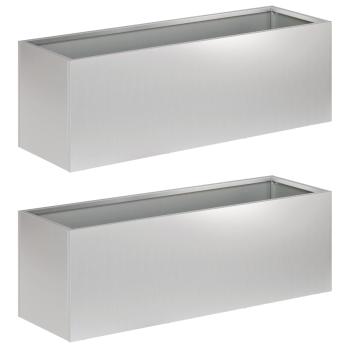 Garten-Pflanzgefäß 2 stk. Silber 60 x 20 x 20 cm