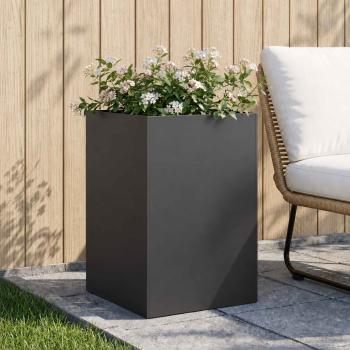 ARDEBO.de - Garten-Pflanzgefäß Schwarz 50 x 50 x 75 cm Kaltgewalzter Stahl