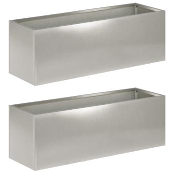 Garten-Pflanzgefäß 2 stk. Silber 60 x 20 x 20 cm Edelstahl