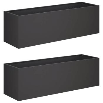 Garten-Pflanzgefäß 2 stk. Schwarz 100 x 30 x 30 cm
