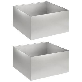 Garten-Pflanzgefäß 2 stk. Silber 60 x 60 x 30 cm Edelstahl