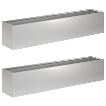 Garten-Pflanzgefäß 2 stk. Silber 80 x 20 x 20 cm