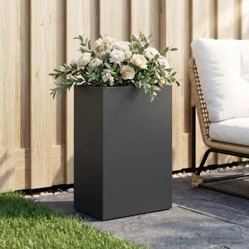 ARDEBO.de - Garten-Pflanzgefäß Schwarz 50 x 40 x 75 cm Kaltgewalzter Stahl
