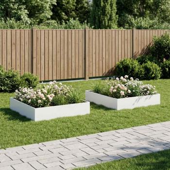 ARDEBO.de - Garten-Pflanzgefäß 2 stk. Weiß 80 x 80 x 20 cm