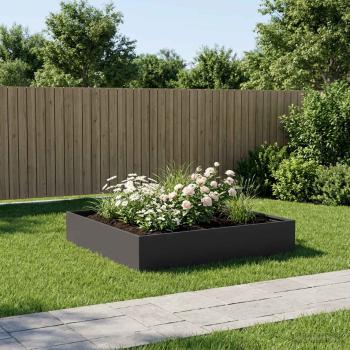 ARDEBO.de - Garten-Pflanzgefäß Schwarz 80 x 80 x 20 cm Kaltgewalzter Stahl