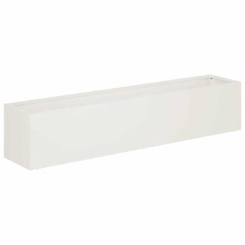 Garten-Pflanzgefäß Weiß 80 x 20 x 20 cm Kaltgewalzter Stahl