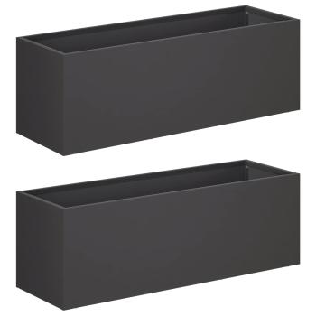 Garten-Pflanzgefäß 2 stk. Schwarz 40 x 20 x 20 cm