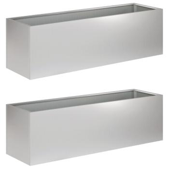 Garten-Pflanzgefäß 2 stk. Silber 100 x 30 x 30 cm