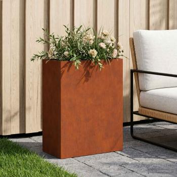 ARDEBO.de - Garten-Pflanzgefäß Rostoptik 40 x 20 x 50 cm Wetterfeststahl