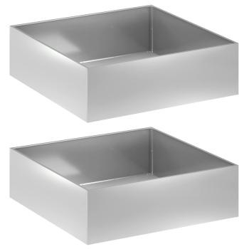 Garten-Pflanzgefäß 2 stk. Silber 80 x 80 x 30 cm