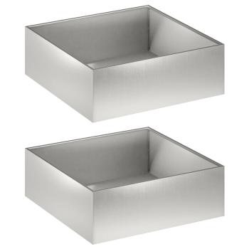 Garten-Pflanzgefäß 2 stk. Silber 60 x 60 x 20 cm Edelstahl