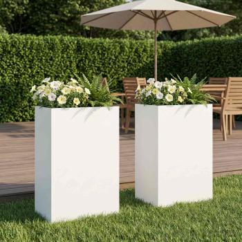 ARDEBO.de - Garten-Pflanzgefäß 2 stk. Weiß 50 x 40 x 75 cm