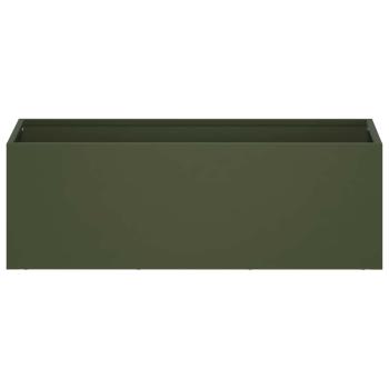 Garten-Pflanzgefäß Olivgrün 40 x 20 x 20 cm Kaltgewalzter Stahl